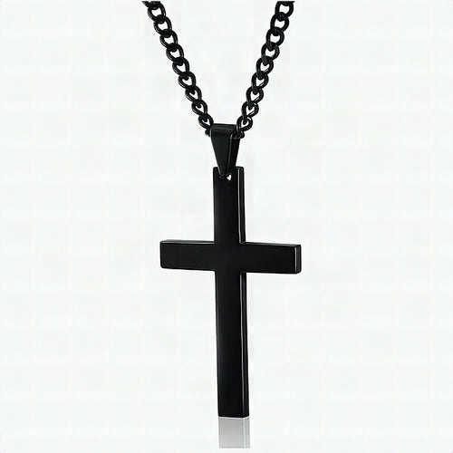 Collar de cruz de acero inoxidable para hombre – Diseño clásico y elegante
