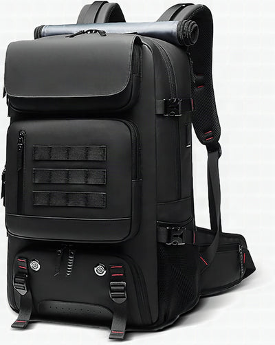 Mochila de viaje impermeable 50 L con compartimento para calzado y puerto USB