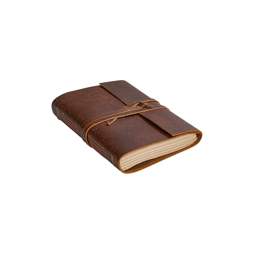 Cuaderno de cuero rústico vintage grande – formato 7.5 x 10 pulgadas, páginas en blanco