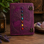 Cuaderno Místico Árbol de la Vida con Piedras Decorativas y Doble Cierre Metálico
