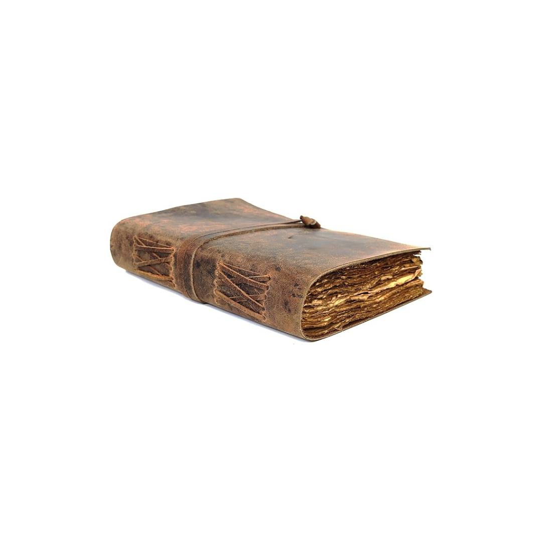 Cuaderno de cuero vintage grande artesanal – diario de escritura y bocetos de gran formato