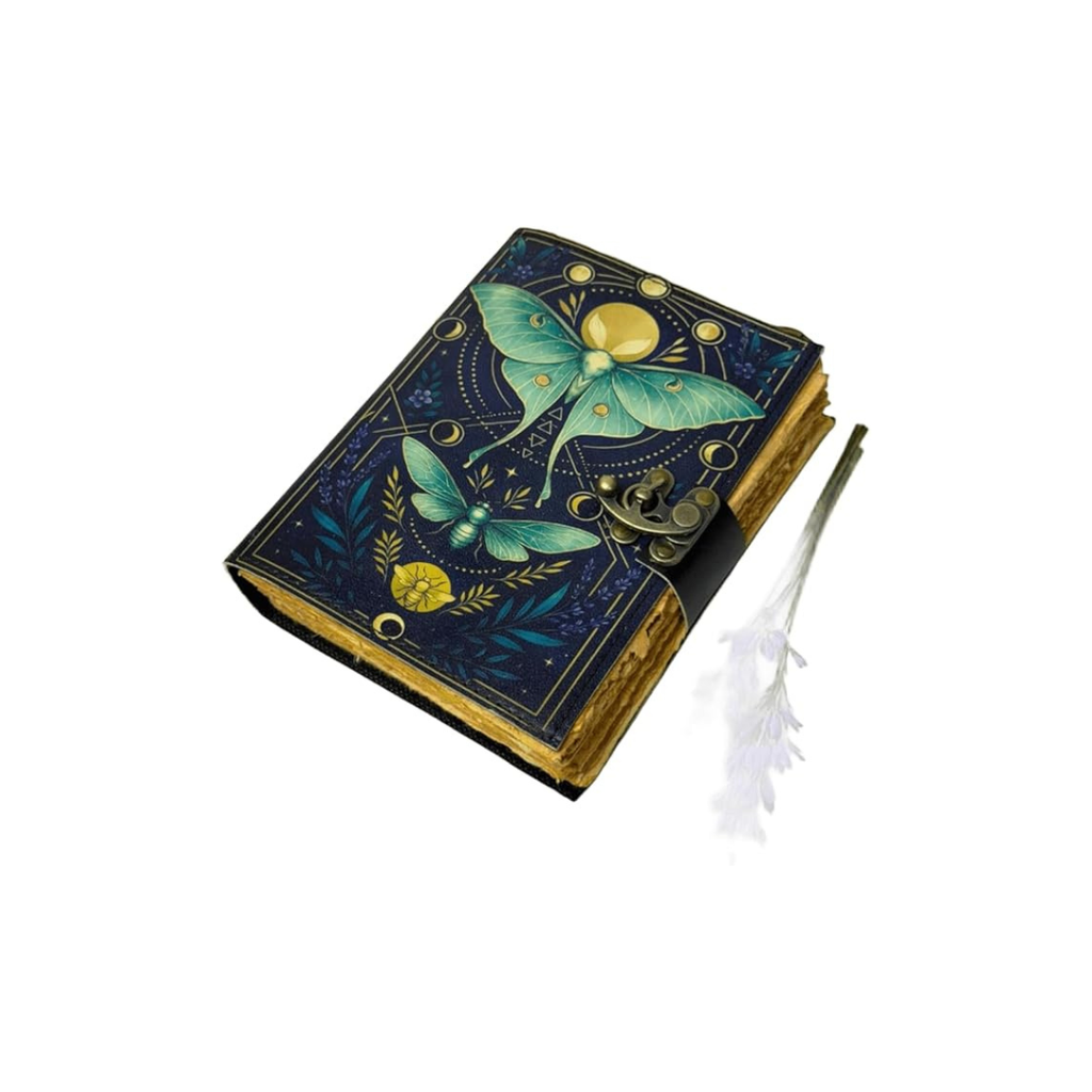 Cuaderno de cuero con cerradura metálica – diario vintage artesanal con cierre de seguridad