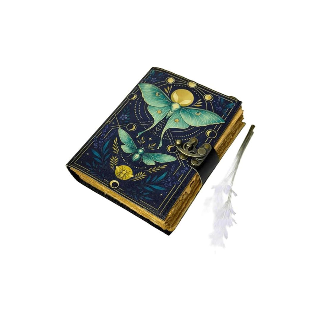 Cuaderno de cuero con cerradura metálica – diario vintage artesanal con cierre de seguridad