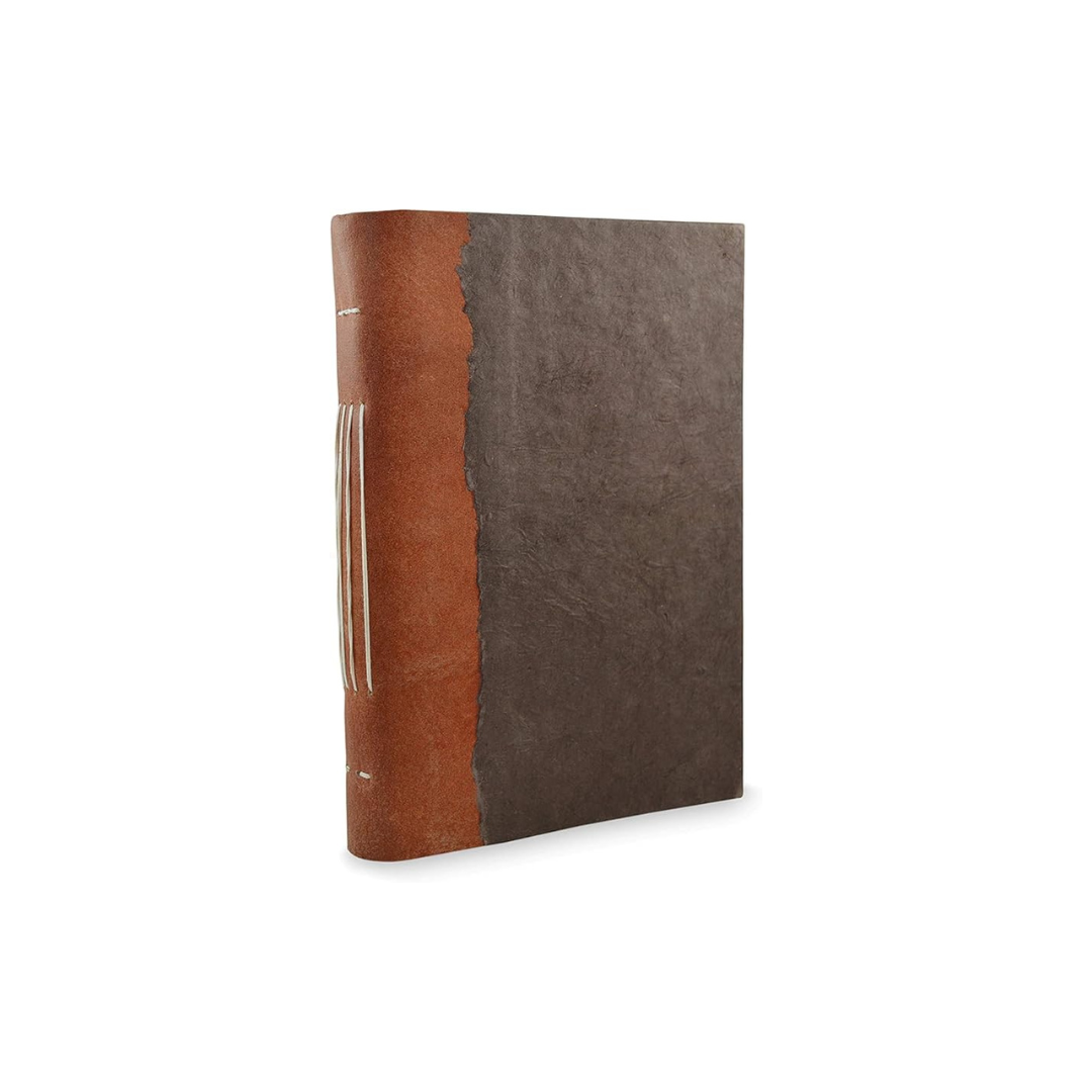 Cuaderno vintage de cuero y papel Lokta hecho a mano – diario artesanal de escritura