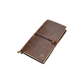 Cuaderno viajero de cuero recargable artesanal – diario de viaje con formato alargado