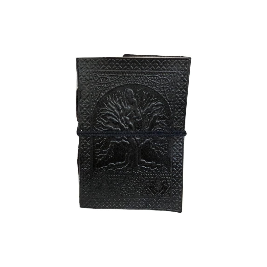 Cuaderno de cuero con búho grabado – diario artesanal grande con diseño en relieve