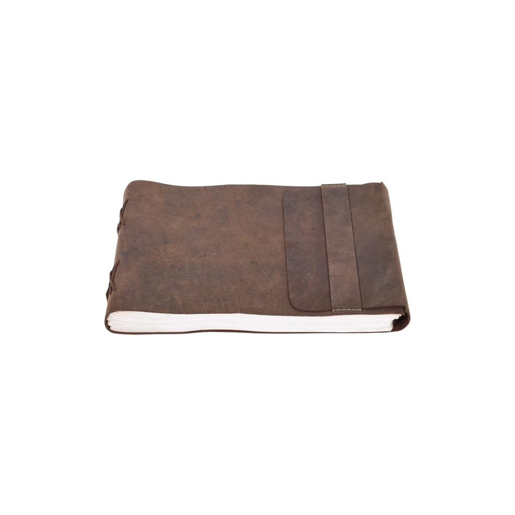Cuaderno de cuero vintage para dibujar – bloc artesanal de bocetos y escritura