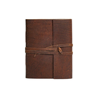 Cuaderno de cuero rústico vintage grande – formato 7.5 x 10 pulgadas, páginas en blanco