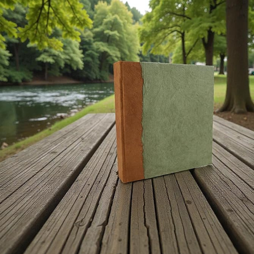 Cuaderno artesanal de meditación estilo Namaste con papel Lokta – diario de escritura natural
