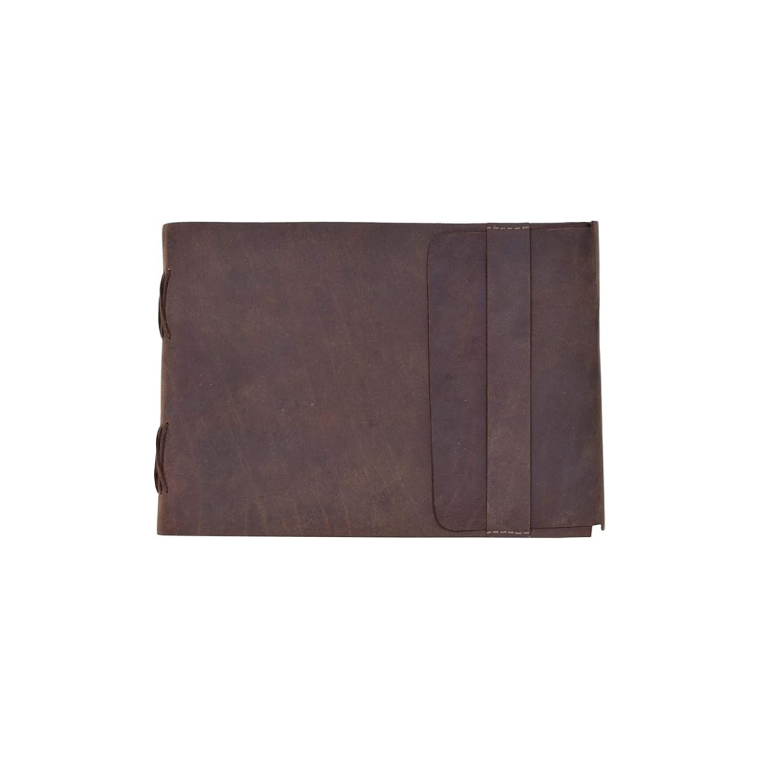 Cuaderno de cuero vintage para dibujar – bloc artesanal de bocetos y escritura