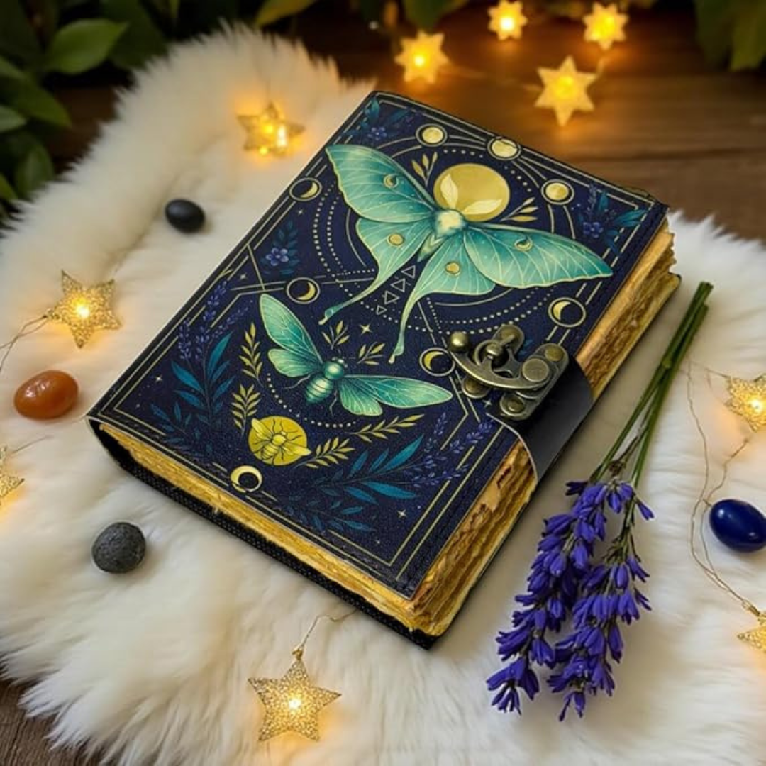 Cuaderno de cuero con cerradura metálica – diario vintage artesanal con cierre de seguridad