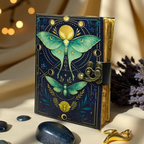 Cuaderno de cuero con cerradura metálica – diario vintage artesanal con cierre de seguridad
