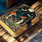 Cuaderno de cuero vintage artesanal estilo místico – formato 7 x 5 pulgadas, páginas en blanco