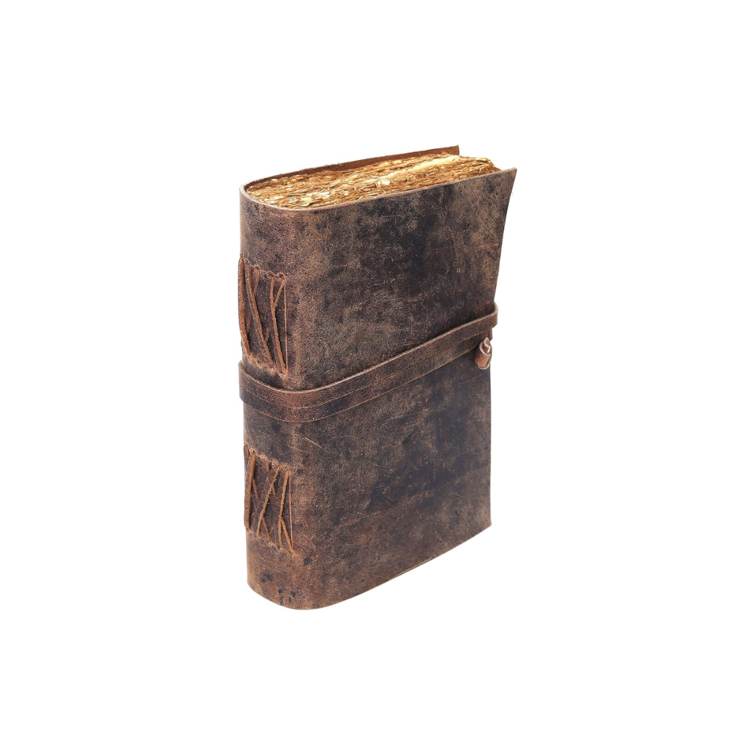 Cuaderno de cuero vintage grande artesanal – diario de escritura y bocetos de gran formato