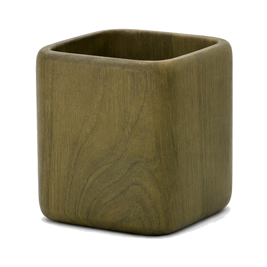 Vista superior del soporte cuadrado redondeado verde oliva