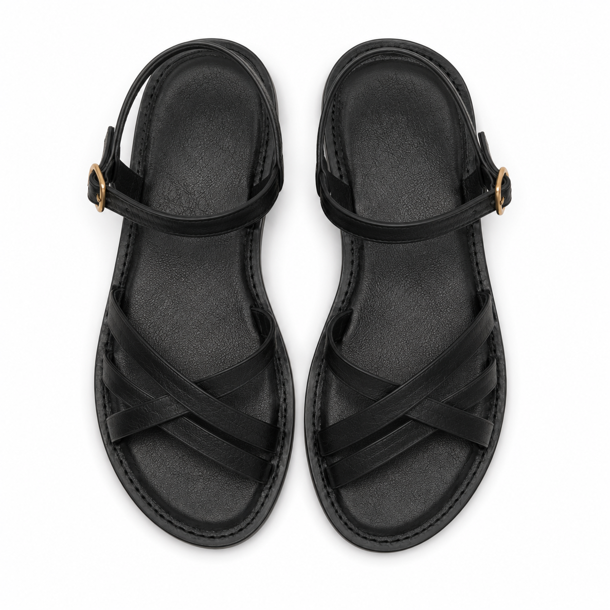 Sandalias de mujer negras con cierre ajustable