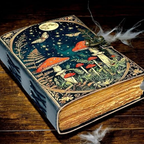 Cuaderno de cuero vintage artesanal estilo místico – formato 7 x 5 pulgadas, páginas en blanco