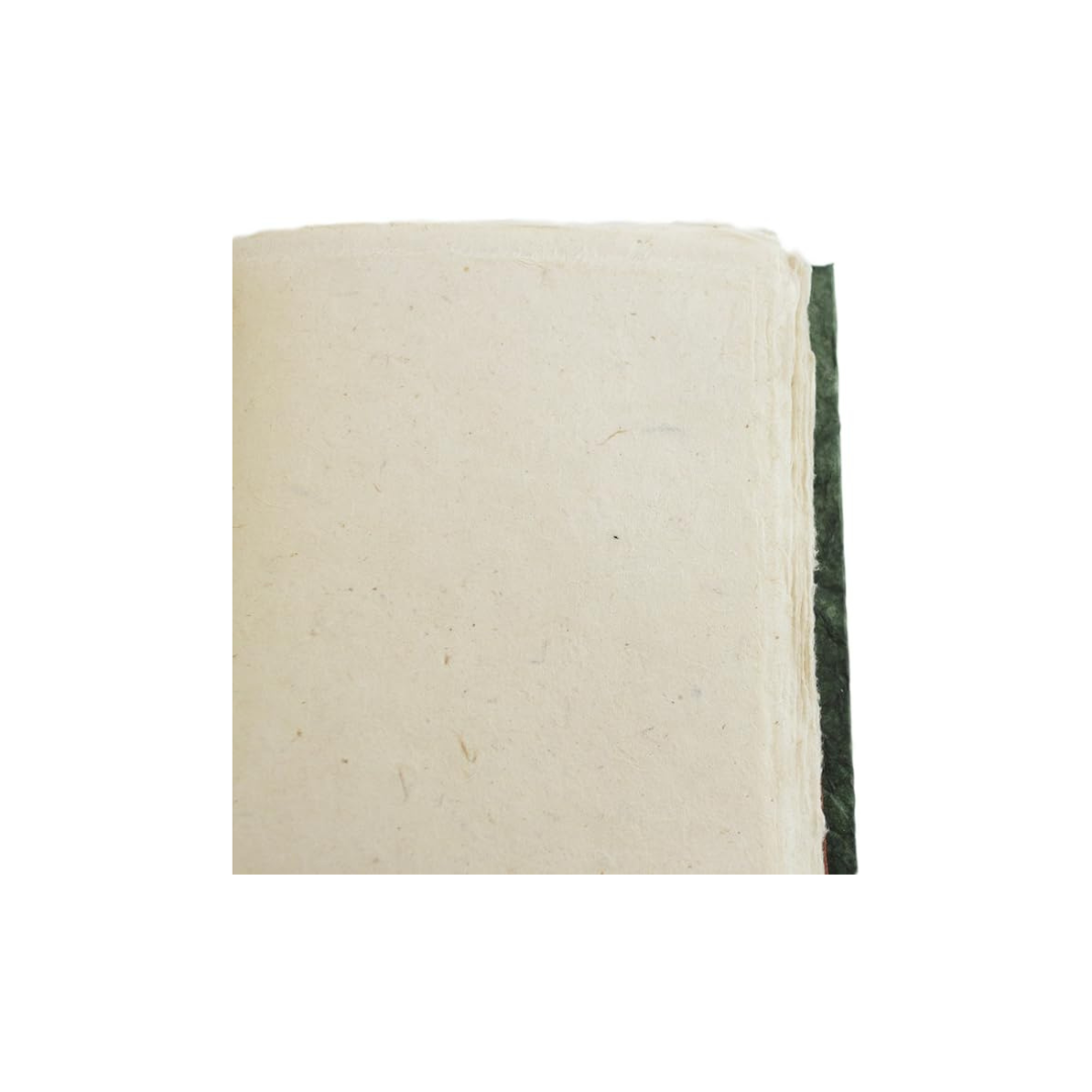 Cuaderno artesanal ecológico con papel Lokta – formato 5 x 8 pulgadas, páginas en blanco