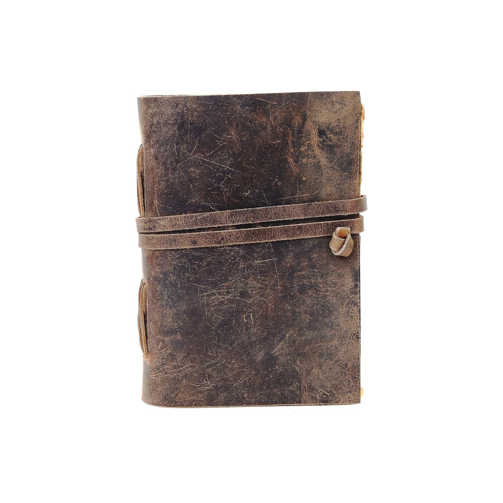 Cuaderno de cuero vintage artesanal recargable – diario reutilizable de escritura y bocetos
