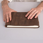 Cuaderno de cuero vintage para dibujar – bloc artesanal de bocetos y escritura