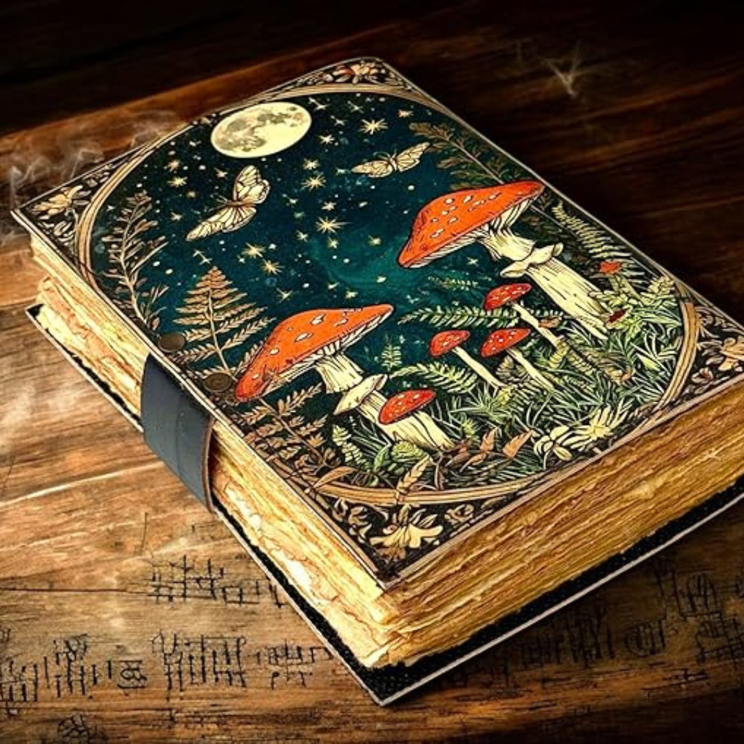 Cuaderno de cuero vintage artesanal estilo místico – formato 7 x 5 pulgadas, páginas en blanco