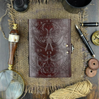 Cuaderno de cuero vintage con cerradura metálica – diario artesanal compacto con cierre seguro
