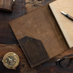 Cuaderno de cuero vintage recargable artesanal A5 – diario reutilizable de escritura