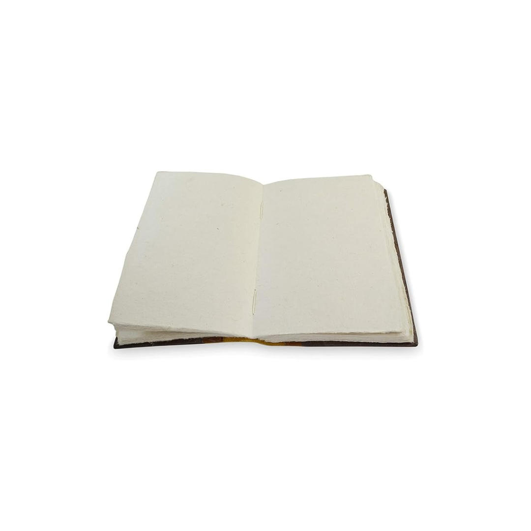 Cuaderno vintage de cuero y papel Lokta hecho a mano – diario artesanal de escritura
