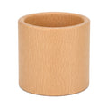 Portalápices cilíndrico ancho de madera de haya, color beige.