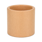 Portalápices cilíndrico ancho de madera de haya, color beige.