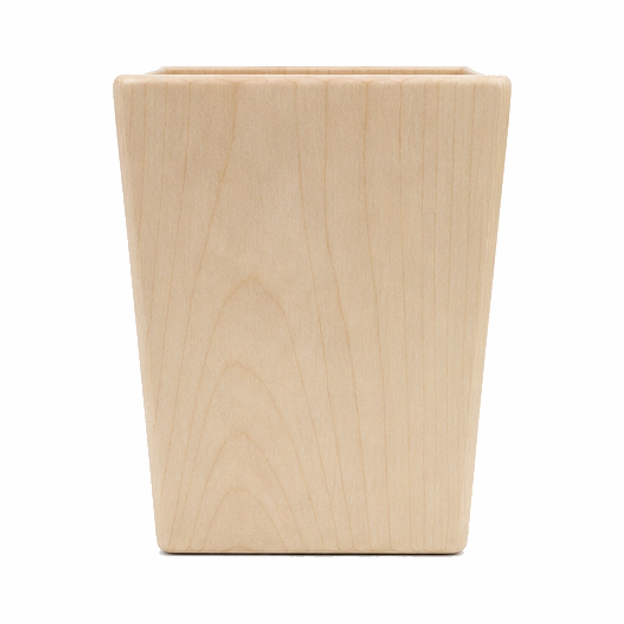 Portabolígrafos cuadrado cónico en color crema hecho de madera de arce.
