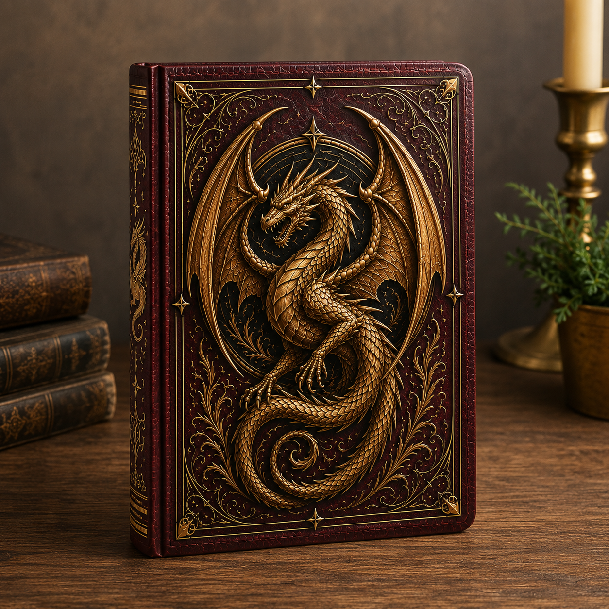 Cuaderno Místico Dragón Dorado del Reino Arcano