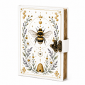 Cuaderno Místico Abeja Reina y Jardín Encantado con Cierre Metálico Vintage