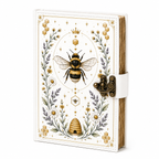 Cuaderno Místico Abeja Reina y Jardín Encantado con Cierre Metálico Vintage