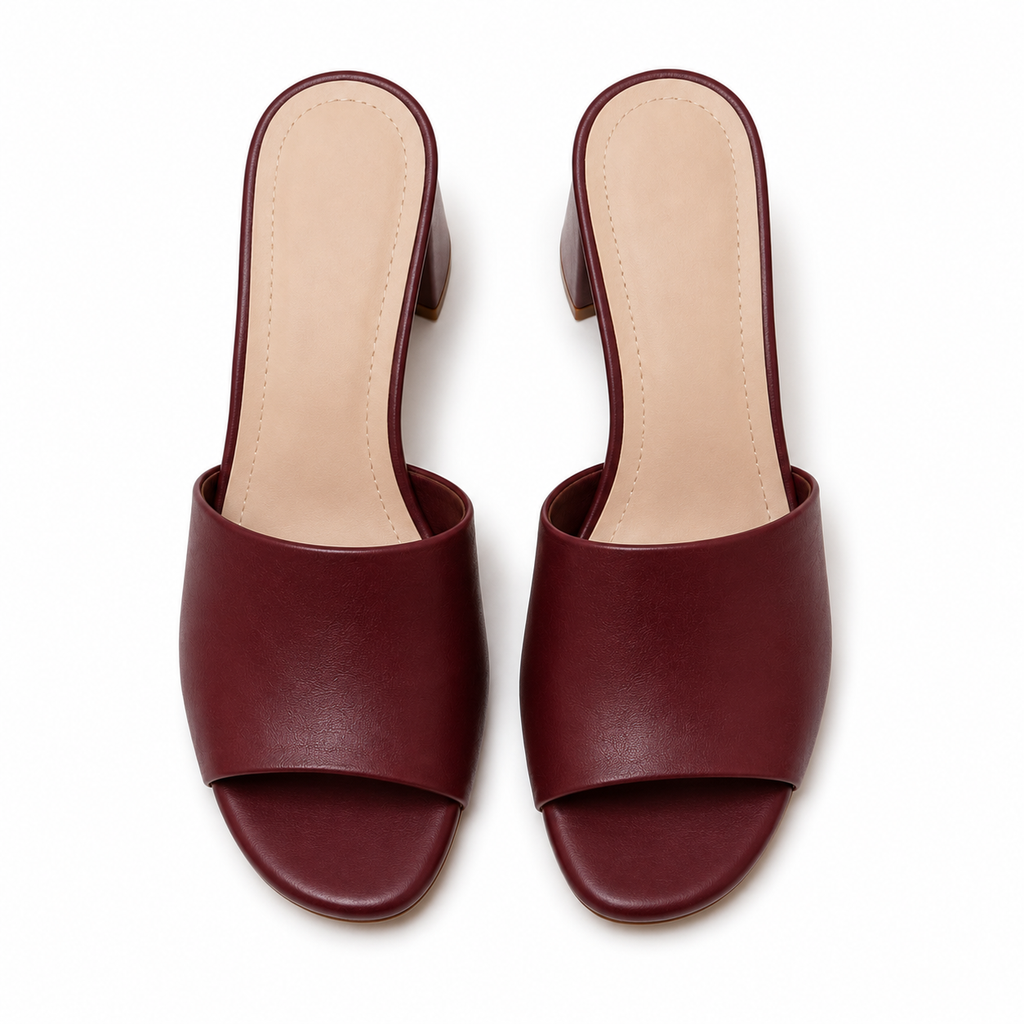 Sandalias burdeos con plantilla acolchada