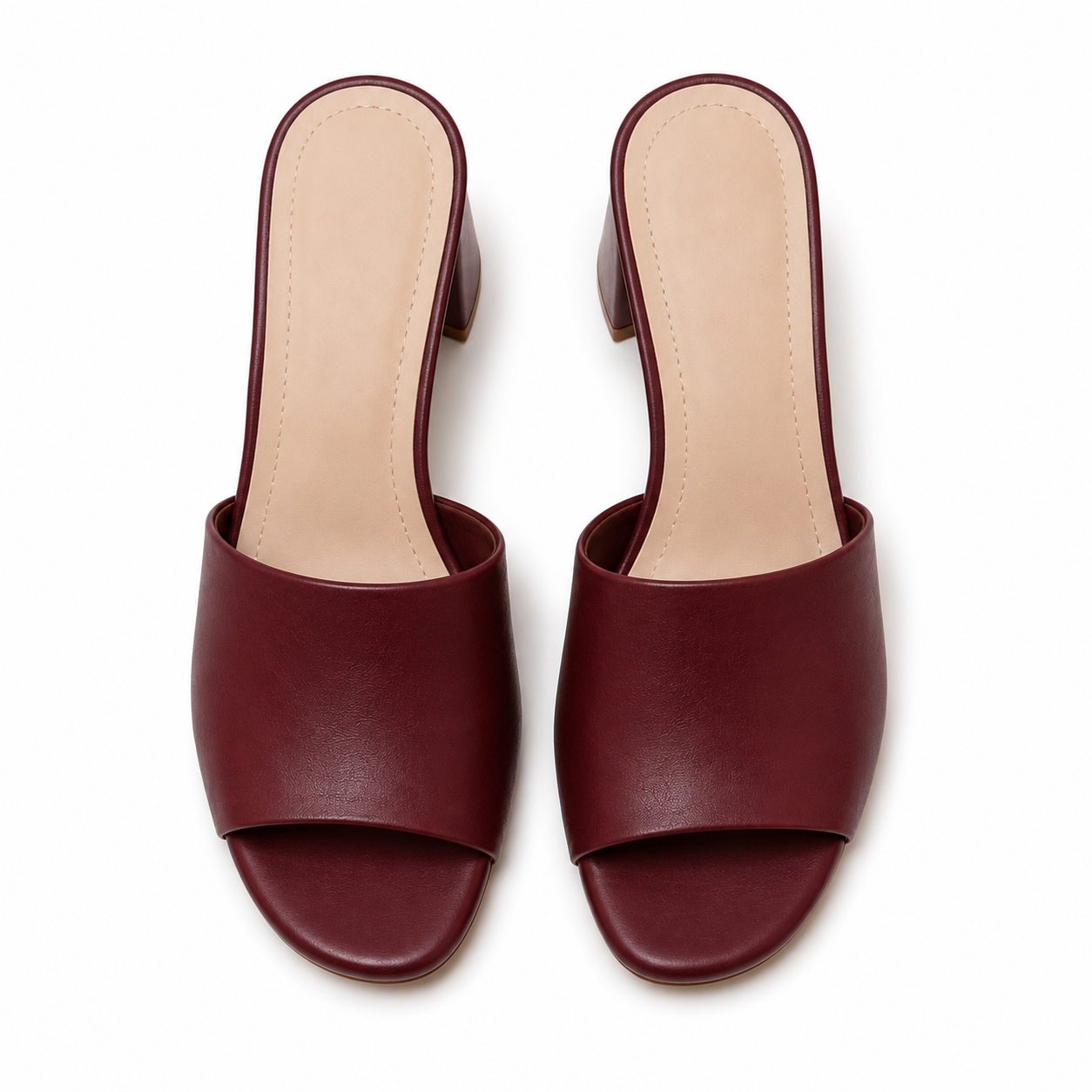 Sandalias burdeos con plantilla acolchada
