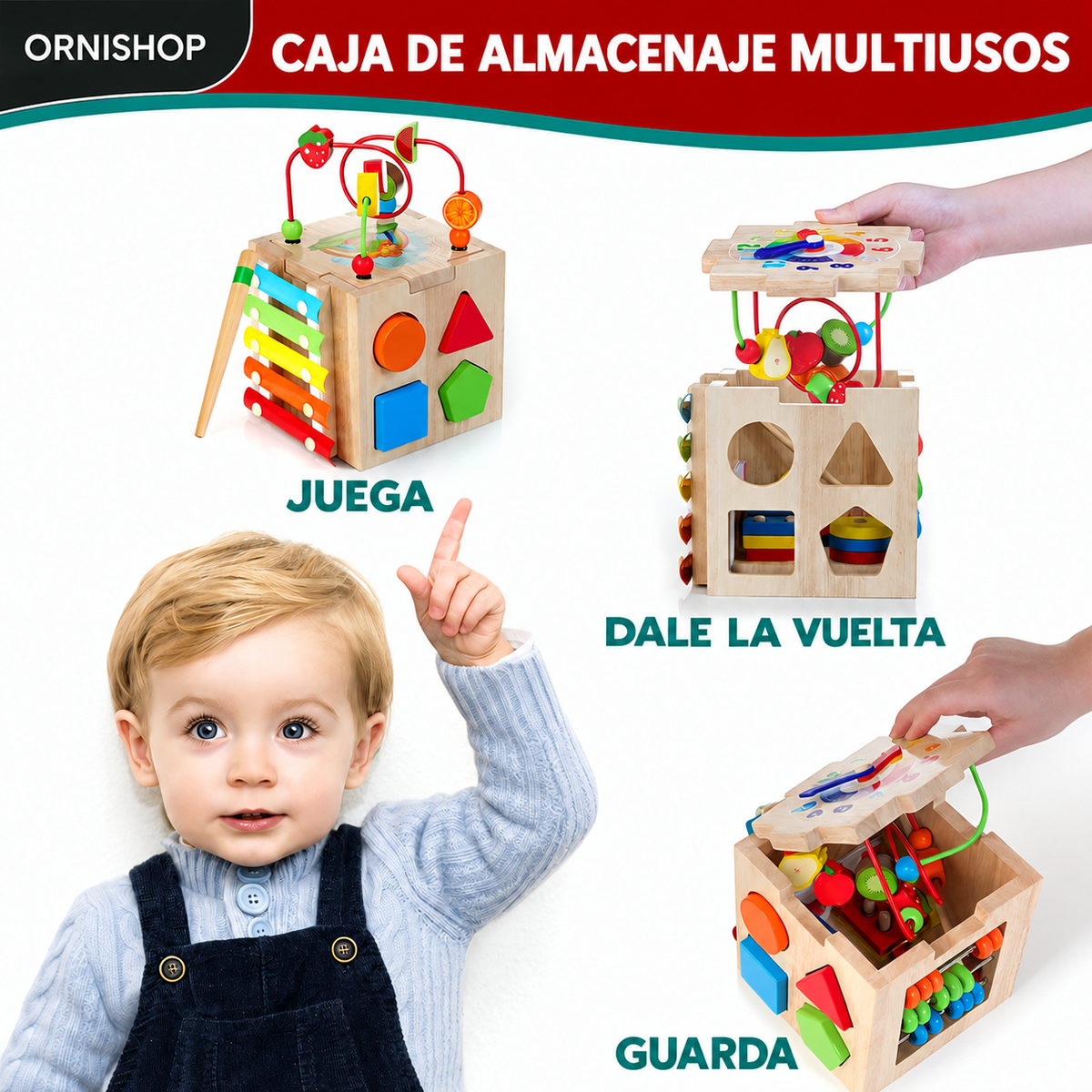 Cubo Educativo Montessori de Madera 8 en 1 MINDBLOX