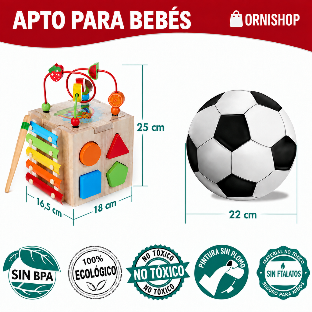 Cubo Educativo Montessori de Madera 8 en 1 MINDBLOX