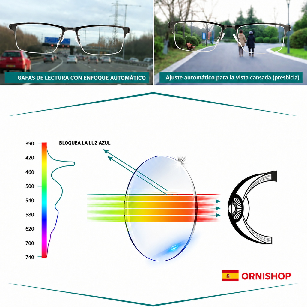 Gafas Progresivas Multifocales con Tecnología Alemana | Adaptación Automática a Luz