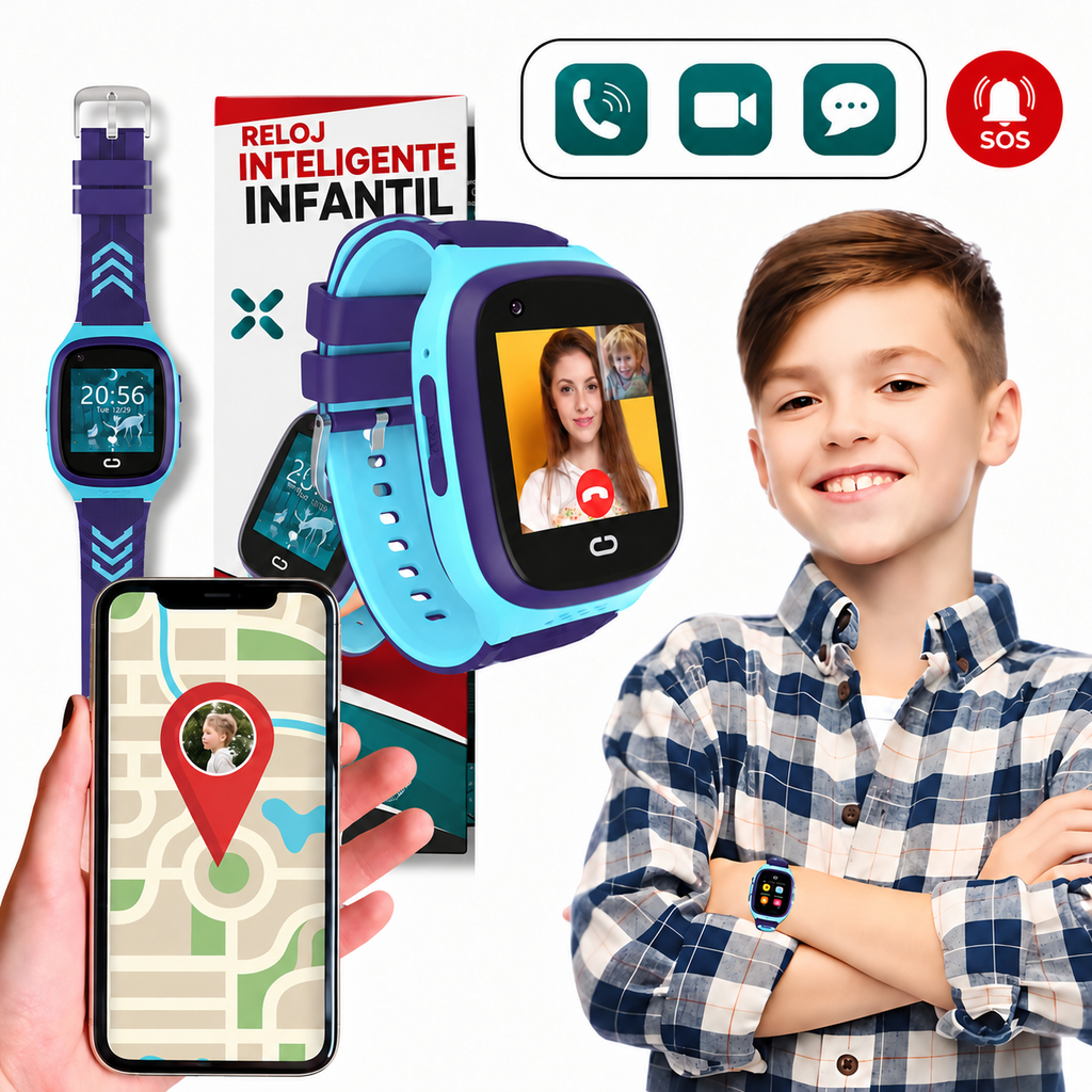 Smartwatch Infantil con GPS 4G y Llamadas – Seguridad Total sin Cuotas