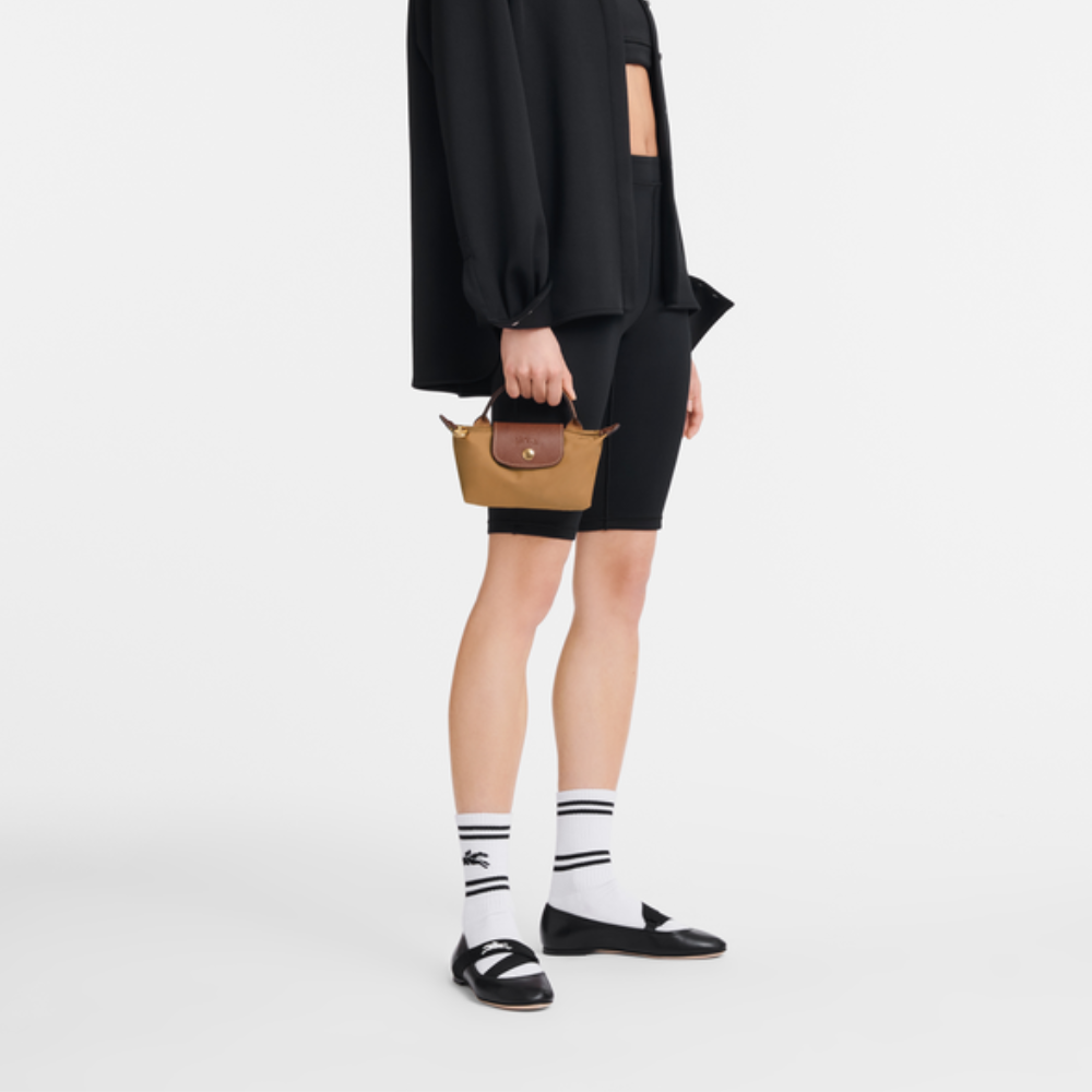 Bolso Mini Élan de Longchamp en gris acero, elegante y funcional para cualquier ocasión.