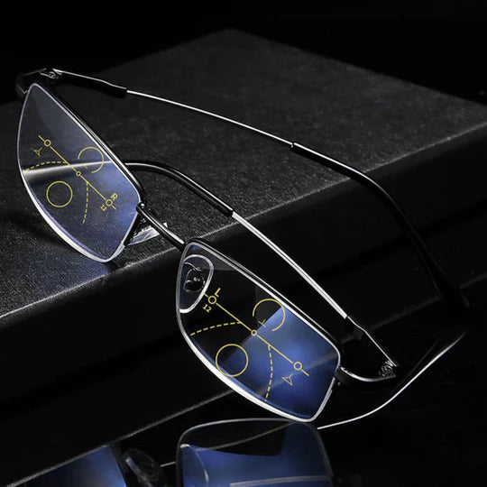Gafas progresivas multifocales con transición suave entre visión de cerca y lejos