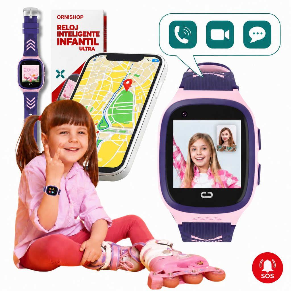 Smartwatch Infantil con GPS 4G y Llamadas – Seguridad Total sin Cuotas