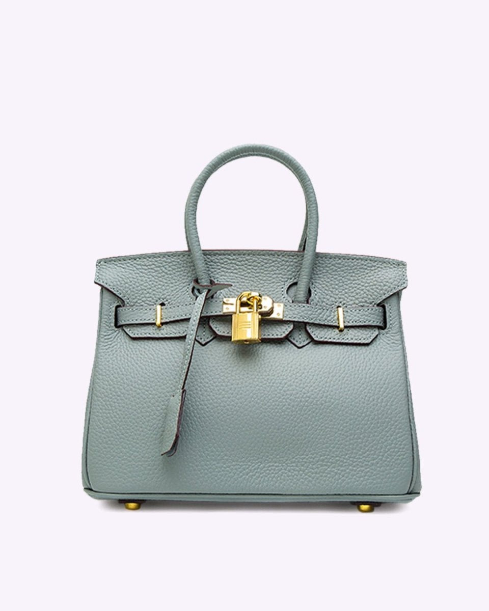 Gama completa de siete colores disponibles del bolso de piel premium
