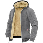 Chaqueta de felpa TOMMY en color burdeos con todos sus detalles