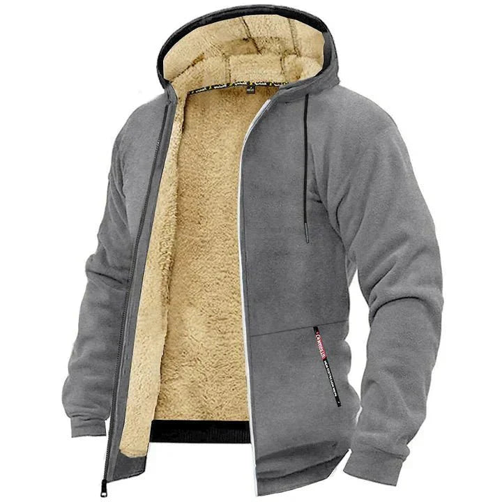 Chaqueta de felpa TOMMY en color burdeos con todos sus detalles