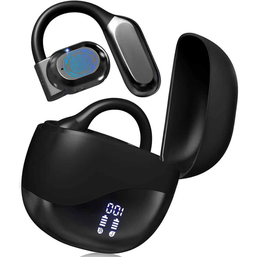 Auriculares traductores guardados en estuche compacto para transporte