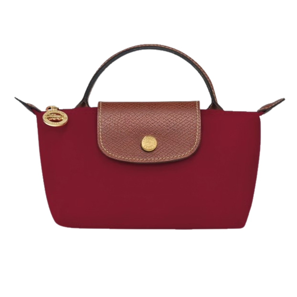 Vista completa del bolso Mini Élan de Longchamp con correa de hombro ajustable incluida.
