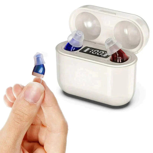 Audífono recargable invisible ClearPro con diseño ergonómico y discreto para mejorar la audición