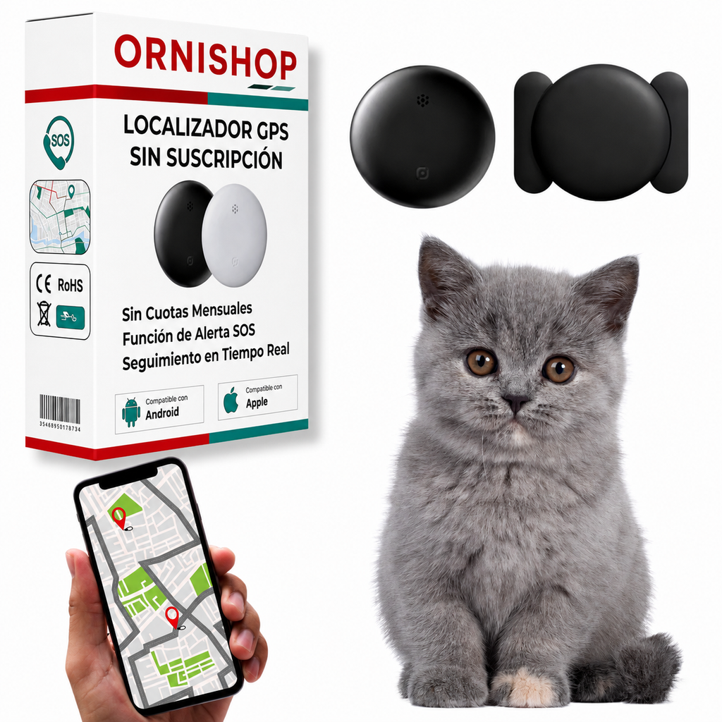 Rastreador GPS para mascotas sin cuotas mensuales compatible con Apple y Android Find My